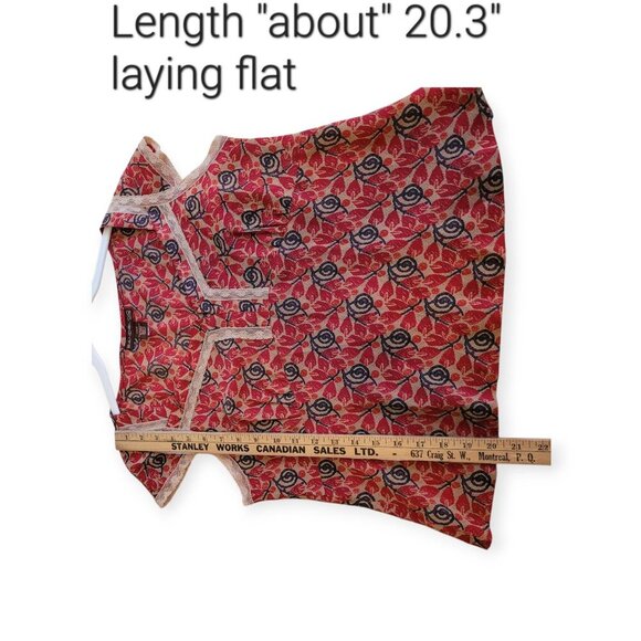 Y2K Bandolino Red Tan Blouse Size 14 Petite - Picture 8 of 10